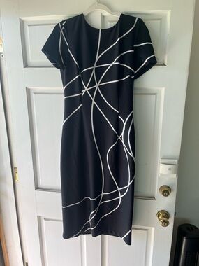 long tall sally Black & White Graphic Midi Dress